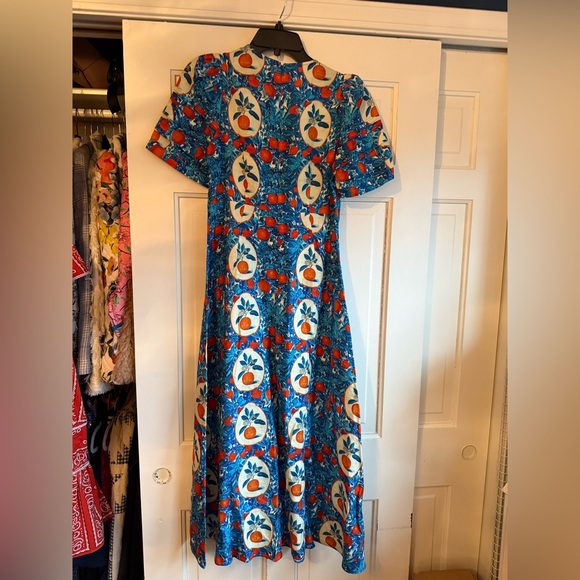 Hunter Bell Casey Blue and Orange Midi Dress - Picture 5 of 8